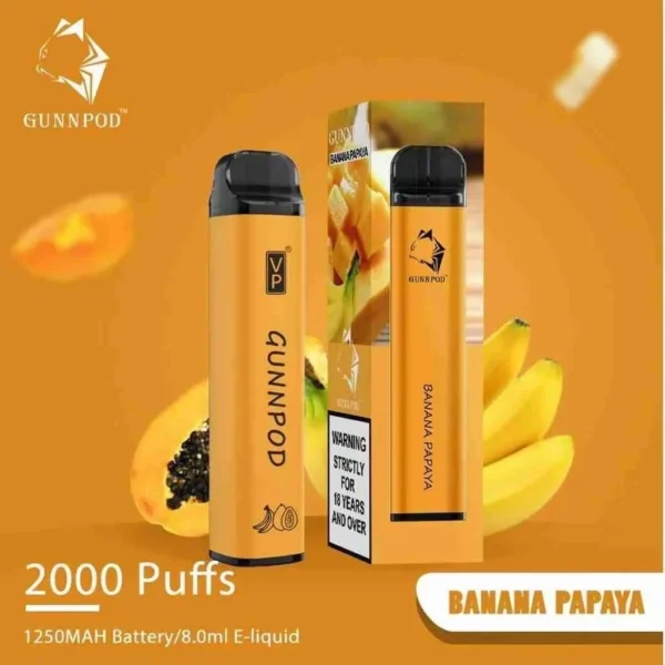 Buy Gunnpod Banana Papaya 2000 Puffs online Australia