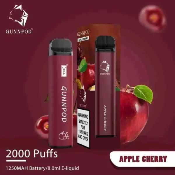 Buy Gunnpod Apple Cherry 2000 Puffs online Australia