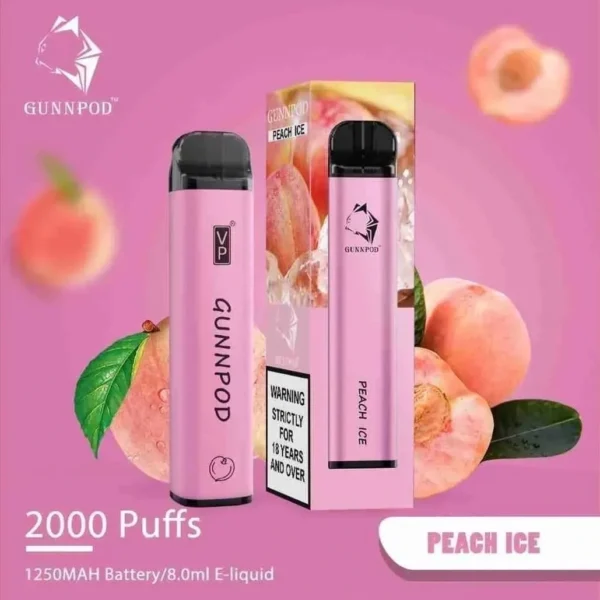 Buy Gunnpod Peach Ice 2000 Puffs online Australia
